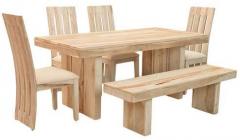 @home Delmonte Six Seater Dining Set in White Natural Colour