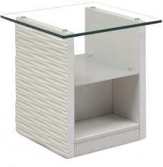 @Home Knight Side Table in Pearl White Finish