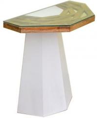 @home Malibu Console Table in White & Walnut Colour