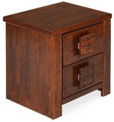 @home Monalisa Bed Side Table in Walnut & Caramel Colour