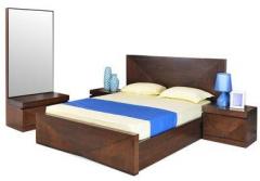 @home Nixon King Size Bedroom Set in Brown Colour