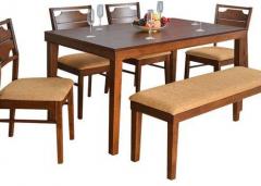 @home Olenna Six Seater Dining Set in Walnut Colour