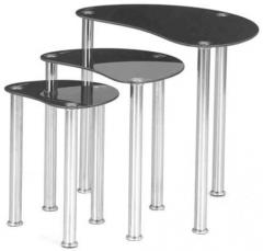 @home Onyx Nest Tables Set of 3 in Black Colour