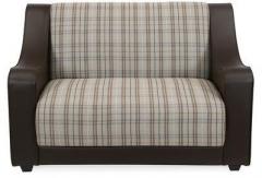 @home Plaid Two Seater Sofa in Coffee Brown Colour
