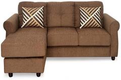 @home Robin Two Seater Sofa with Lounger in Brown Colour