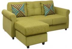@home Robin Two Seater Sofa with Lounger in Green Colour