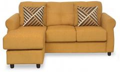 @home Robin Two Seater Sofa with Lounger in Yellow Colour