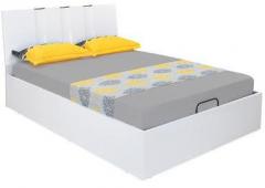 @home Scoop High Gloss Queen Bed with Storage in White Colour