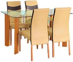 @home Tavern Four Seater Dining Set in Brown Colour