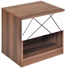 @home Tiffany Night Stand in Walnut & White Colour