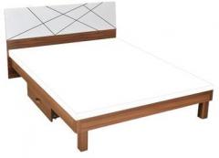 @home Tiffany Queen Bed with Storage in Walnut & White Colour