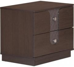 @home Triumph Night Stand with Two Drawers in Dark Walnut Colour