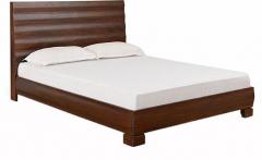 @home Waves King Size Bed with Walnut Finish
