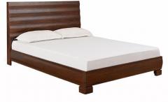 @home Waves Queen Size Bed with Walnut Finish