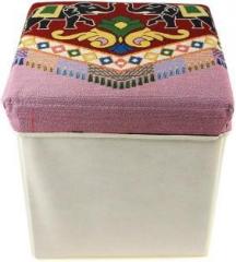 Avmart 32x21Cm Multi Elephant 2 in One Storage Box, Laundry Organiser Cum Sitting Stool with Lid Cover Easy to Carry Anywhere Living & Bedroom Stool