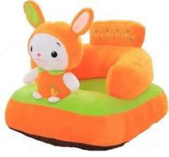 Avs Rabbit Shape Soft Plush Cushion Baby Sofa Seat or Rocking Chair for Kids 45 cm Orange Fabric Sofa