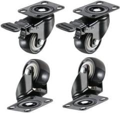 B K Jagan And Co PU Swivel Caster Wheels with 360 Degree Top Plate, 2 inch Pack of 4 Metal Bar Trolley