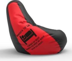 Beannie XL Law of Motion Black Red Teardrop Bean Bag With Bean Filling