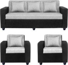 Bharat Lifestyle Fabric 3 + 1 + 1 Black Sofa Set