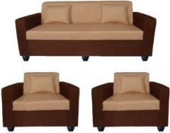 Bharat Lifestyle Lexus Fabric 3 + 1 + 1 Golden Brown Sofa Set