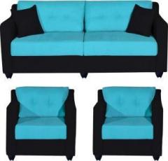 Bharat Lifestyle Lisbon Fabric 3 + 1 + 1 Aqua Black Sofa Set