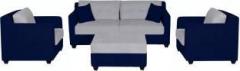 Bharat Lifestyle Lisbon Fabric 3 + 1 + 1 Blue and Grey with Puffy Sofa Set