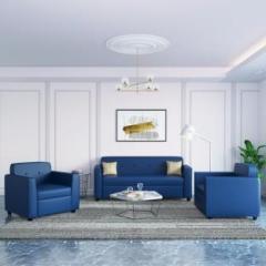 Bharat Lifestyle Stark Leatherette 3 + 1 + 1 Blue Sofa Set