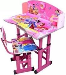Bhella Kids Study Table and Chair Set with Printed Cartoon Design Metal Desk Chair