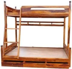 Black Pearl Solid Sheesham Wood Bunk Bed For Kids With Ladder | Matteress Size 5*3 &5*4 Solid Wood Bunk Bed