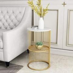 Bloo Mart Iron golden 1 Tier Round End Table Coffee Table Side Table Metal End Table