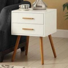 Bloo Mart Modern 2 Drawer Wood Rectangle Side Table Living Room Small End Accent Table Engineered Wood End Table