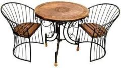 Casa Trading Wood & Wrought Iron Seating Table Bench Chair Metal 2 Seater Dining Set