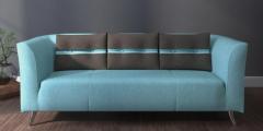 CasaCraft Adelia Three Seater Sofa in Celeste Blue Colour