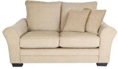 CasaCraft Adrian Two Seater Sofa with Throw Cushions in Cappuccino Colour