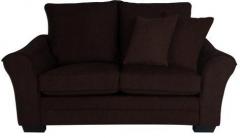 CasaCraft Adrian Two Seater Sofa with Throw Cushions in Java Brown Colour