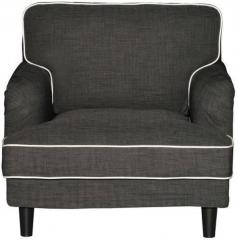 CasaCraft Anabel One Seater Sofa in Ebony Grey Colour