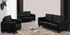 CasaCraft Calista Sofa Set in Black & Grey Colour