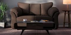 CasaCraft Carina Two Seater Sofa in Mud Brown Colour