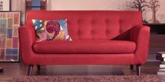 CasaCraft Carlito Two Seater Sofa in Red Colour