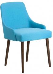 CasaCraft Celano Arm Chair in Blue Colour & Cappuccino Legs