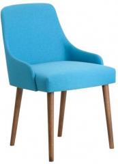 CasaCraft Celano Arm Chair in Blue Colour & Cocoa Legs
