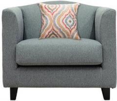CasaCraft Florianopolis Single Seater Sofa with Throw Pillows in Stone Grey Colour