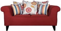 CasaCraft Gilberto Two Seater Sofa with Throw Cushions in Burnt Sienna Colour