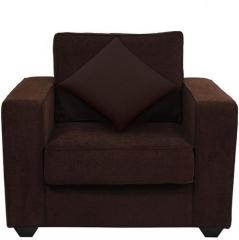 CasaCraft Jordana One Seater Sofa in Chestnut Brown Colour
