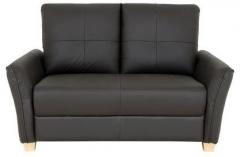 CasaCraft Lenora Half Leather Two Seater Sofa in Brown Colour