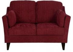 CasaCraft Liliana Two Seater Sofa in Burgundy Colour