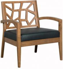 CasaCraft Nidia Arm Chair in Black and Cocoa Finish