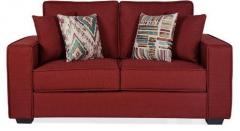 CasaCraft Oritz Two Seater Sofa with Throw Cushions in Burnt Sienna Colour