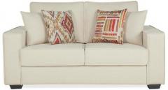 CasaCraft Oritz Two Seater Sofa with Throw Cushions in Pale Taupe Colour
