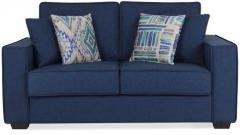 CasaCraft Oritz Two Seater Sofa with Throw Cushions in Teal Blue Colour